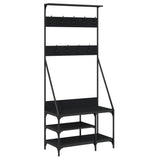 Clothes Rack with Shoe Storage Black 80x40x184 cm - Front View