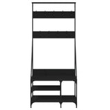 Clothes Rack with Shoe Storage Black 80x40x184 cm - Top-Down View