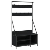 Clothes Rack with Shoe Storage Black 100x41x184 cm - Front View