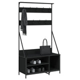 Clothes Rack with Shoe Storage Black 100x41x184 cm - Side View