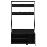 Clothes Rack with Shoe Storage Black 100x41x184 cm - Top-Down View