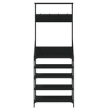 Clothes Rack with Shoe Storage Black 70x34x184 cm - Top-Down View