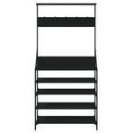 Clothes Rack with Shoe Storage Black 90x34x184 cm