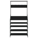 Clothes Rack with Shoe Storage Black 90x34x184 cm - Top-Down View