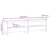 Hall Bench 160x28x45 cm Solid Wood Pine - Low Angle