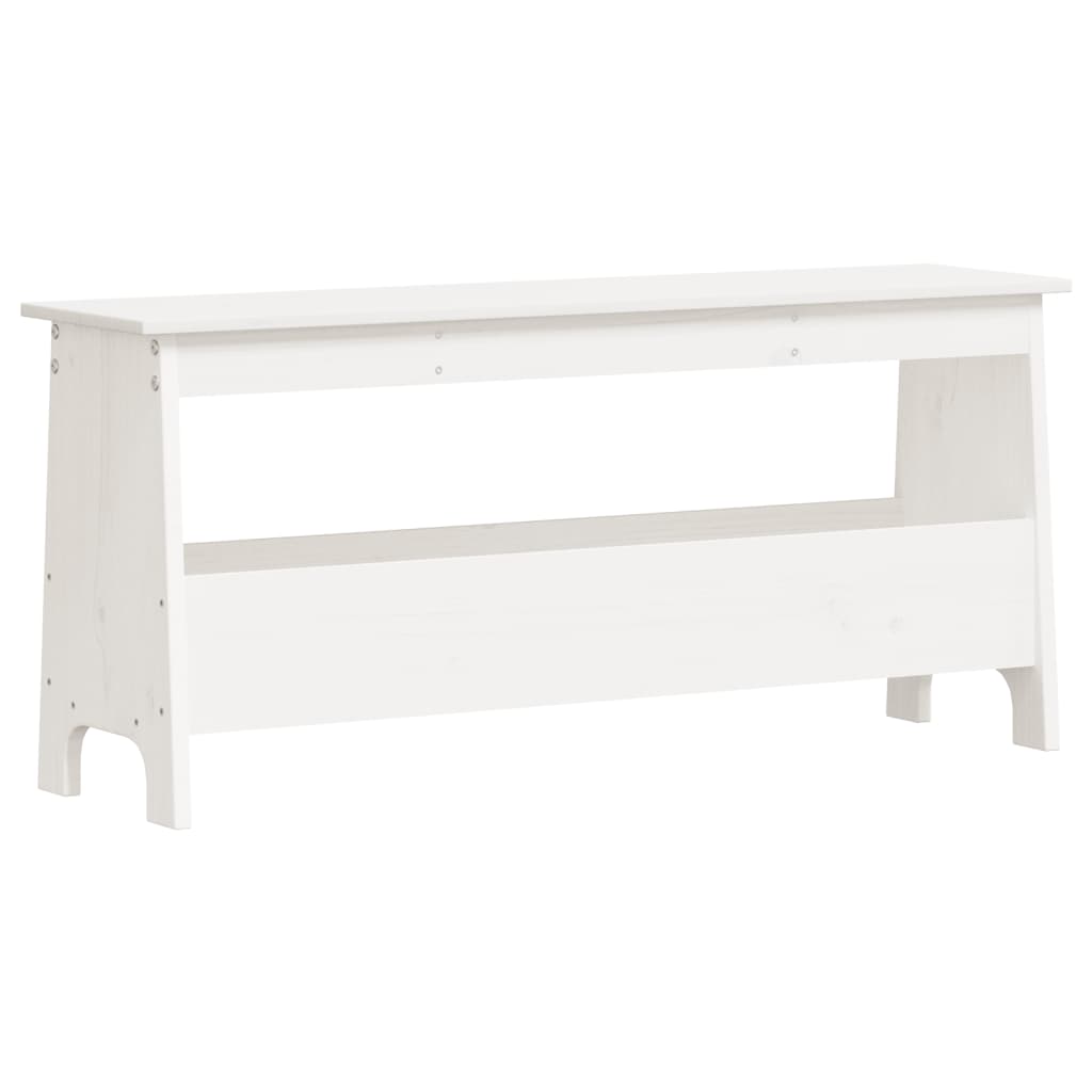 Hall Bench White 100x28x45 cm Solid Wood Pine