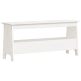 Hall Bench White 100x28x45 cm Solid Wood Pine - Front View