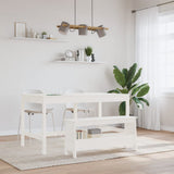 Hall Bench White 100x28x45 cm Solid Wood Pine
