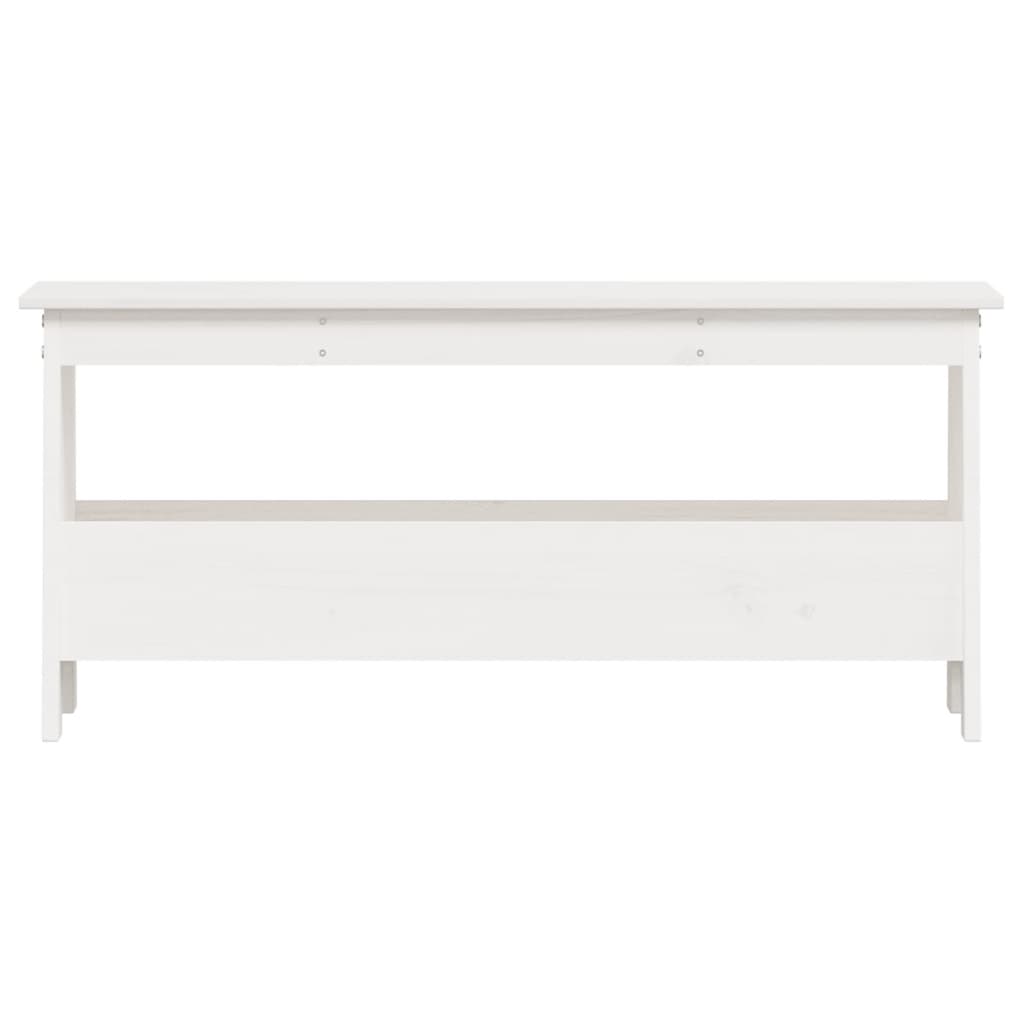 Hall Bench White 100x28x45 cm Solid Wood Pine