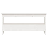 Hall Bench White 100x28x45 cm Solid Wood Pine - Top-Down View