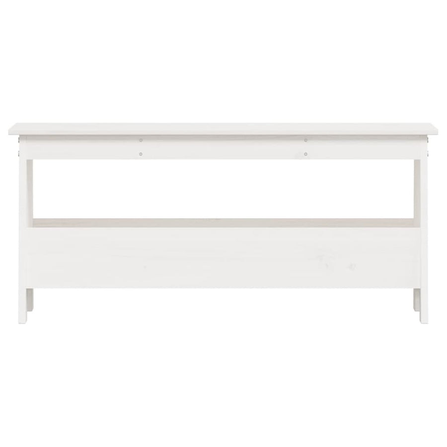 Hall Bench White 100x28x45 cm Solid Wood Pine
