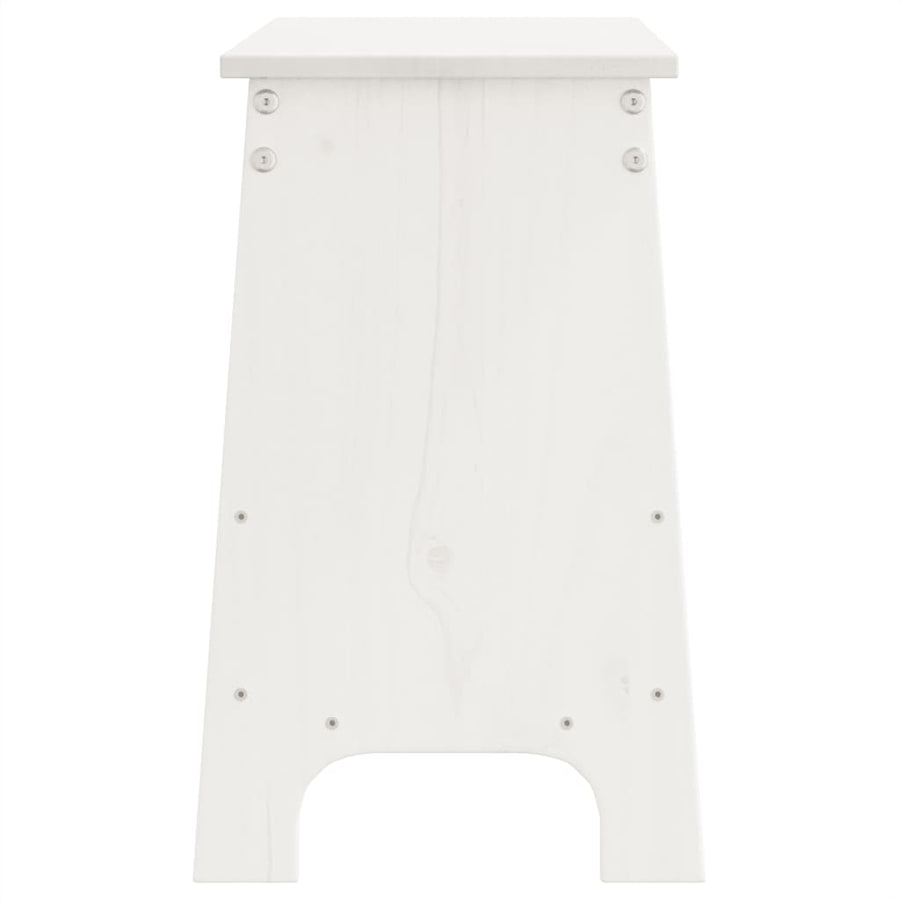 Hall Bench White 100x28x45 cm Solid Wood Pine