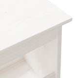 Hall Bench White 100x28x45 cm Solid Wood Pine - Rear View