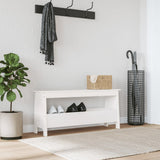 Hall Bench White 100x28x45 cm Solid Wood Pine