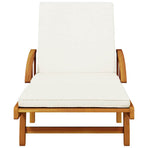 Sun Loungers 2 pcs with Table Solid Wood Acacia, image 5
