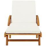Sun Loungers 2 pcs with Table Solid Wood Acacia - 45-Degree Angle