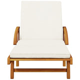 Sun Loungers 2 pcs with Cushions 200x68x83 cm Solid Wood Acacia - Side View