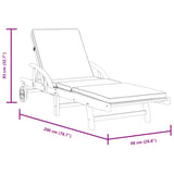 Sun Loungers 2 pcs with Cushions 200x68x83 cm Solid Wood Acacia