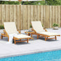 Sun Loungers 2 pcs with Cushions 200x68x83 cm Solid Wood Acacia