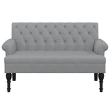 Bench with Backrest Light Grey 120x62x75.5 cm Fabric - Side View