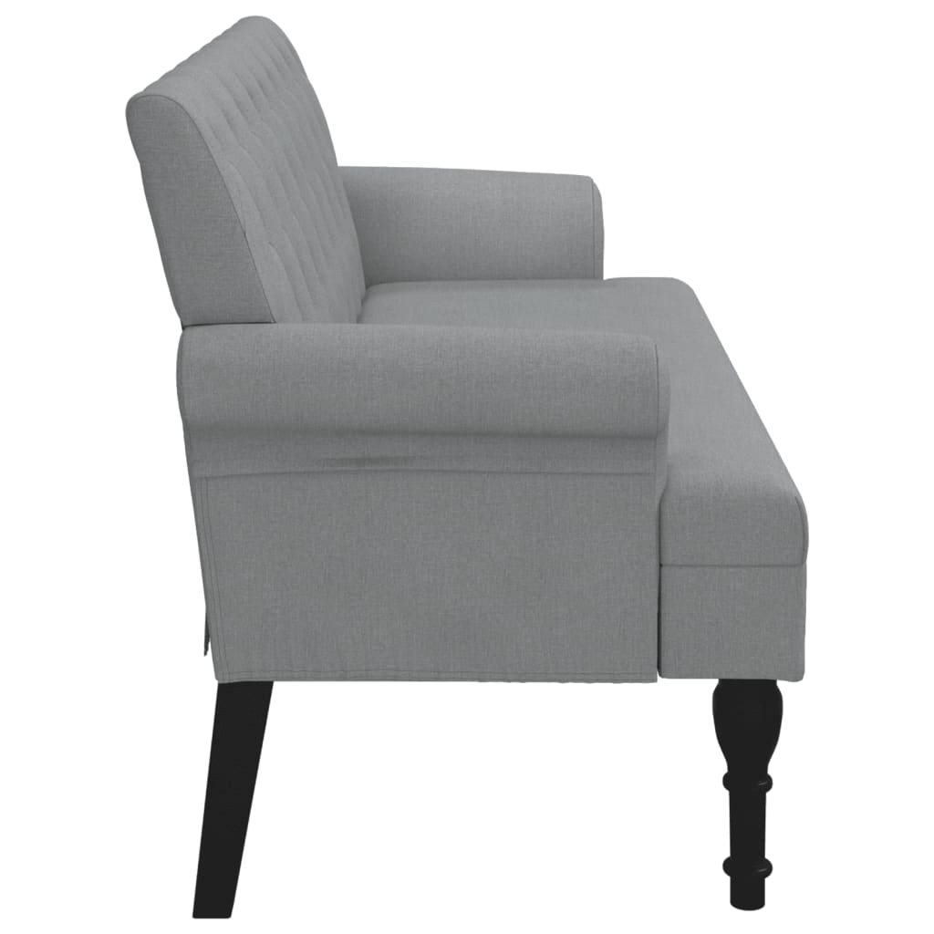 Bench with Backrest Light Grey 120x62x75.5 cm Fabric