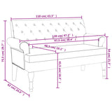 Bench with Backrest Light Grey 120x62x75.5 cm Fabric
