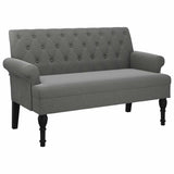 Bench with Backrest Dark Grey 120x62x75.5 cm Fabric - Front View