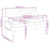 Bench with Backrest Dark Grey 120x62x75.5 cm Fabric