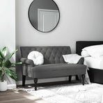 Bench with Backrest Dark Grey 120x62x75.5 cm Fabric