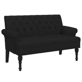 Bench with Backrest Black 120x62x75.5 cm Fabric - Front View
