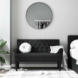 Bench with Backrest Black 120x62x75.5 cm Fabric - Side View