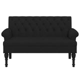 Bench with Backrest Black 120x62x75.5 cm Fabric