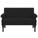 Bench with Backrest Black 120x62x75.5 cm Fabric