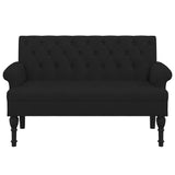 Bench with Backrest Black 120x62x75.5 cm Fabric - Top-Down View