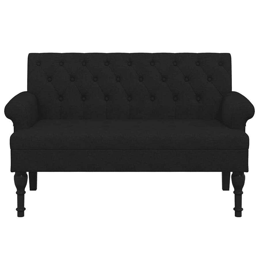 Bench with Backrest Black 120x62x75.5 cm Fabric