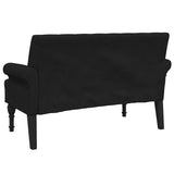 Bench with Backrest Black 120x62x75.5 cm Fabric - Rear View