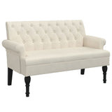 Bench with Backrest 120x62x75.5 cm Linen