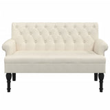 Bench with Backrest 120x62x75.5 cm Linen - Side View