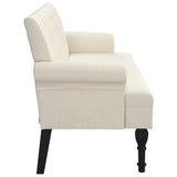 Bench with Backrest 120x62x75.5 cm Linen - Top-Down View