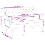Bench with Backrest 120x62x75.5 cm Linen - Low Angle
