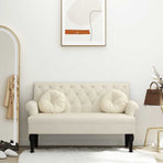 Bench with Backrest 120x62x75.5 cm Linen