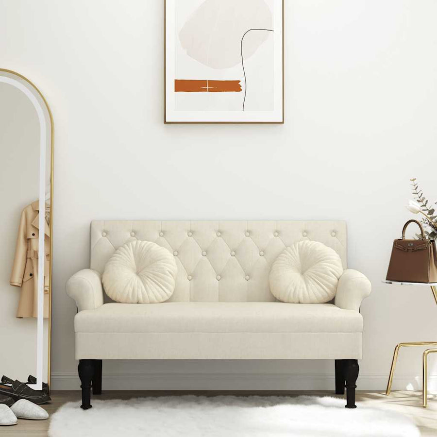 Bench with Backrest 120x62x75.5 cm Linen