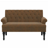 Bench with Backrest Brown 120x62x75.5 cm Faux Suede Leather