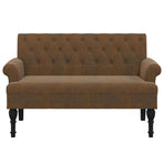 Bench with Backrest Brown 120x62x75.5 cm Faux Suede Leather