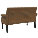 Bench with Backrest Brown 120x62x75.5 cm Faux Suede Leather