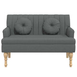 Bench with Cushions Dark Grey 113x64.5x75.5 cm Fabric