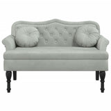 Bench with Cushions Light Grey 120.5x65x75 cm Velvet