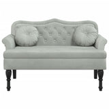 Bench with Cushions Light Grey 120.5x65x75 cm Velvet - Side View