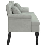 Bench with Cushions Light Grey 120.5x65x75 cm Velvet