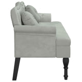 Bench with Cushions Light Grey 120.5x65x75 cm Velvet - Top-Down View